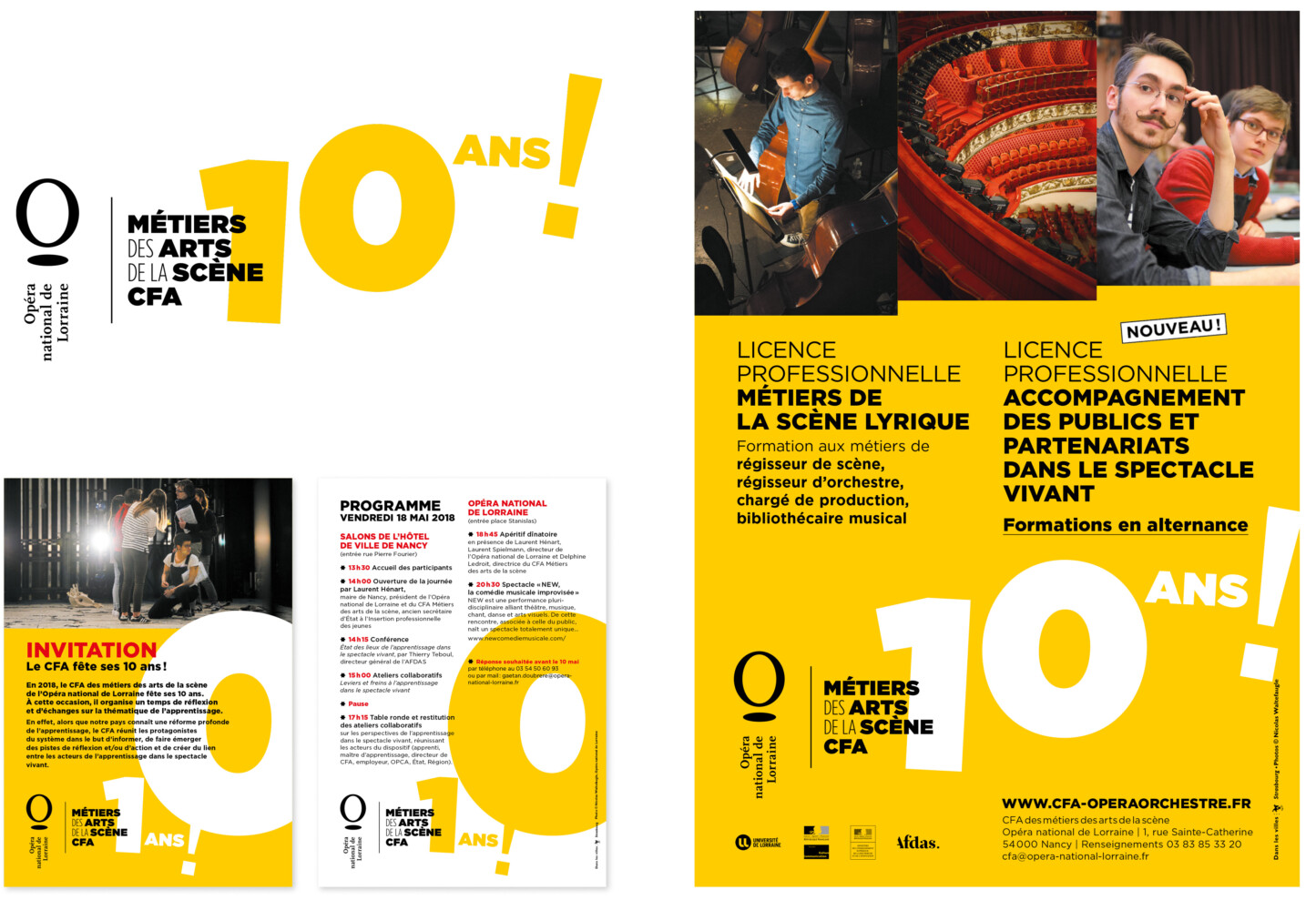  | Logo, invitation et affiche pour les 10 ans du CFA.